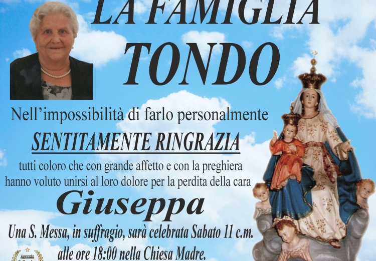 Ringraziamento Abenante Giuseppa